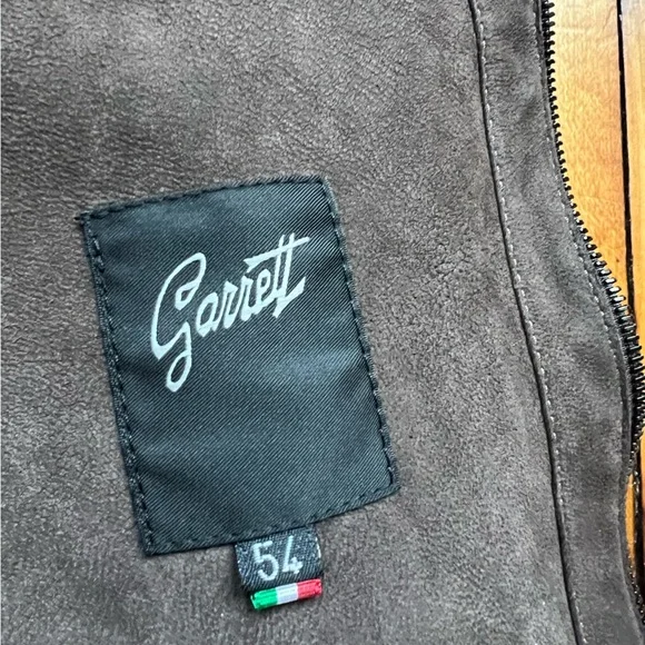 NWT Garrett Mens 54 (Fits US Large) Leather Jacket Hooded Full Zip Made in Italy - Picture 7 of 13